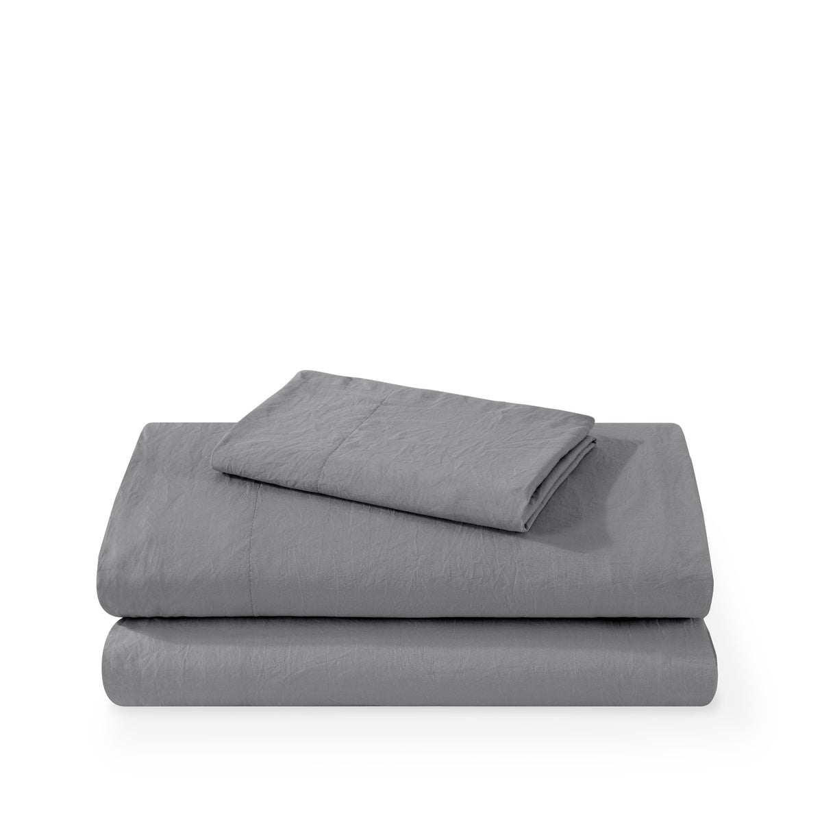 Washed sheet set folded and stacked