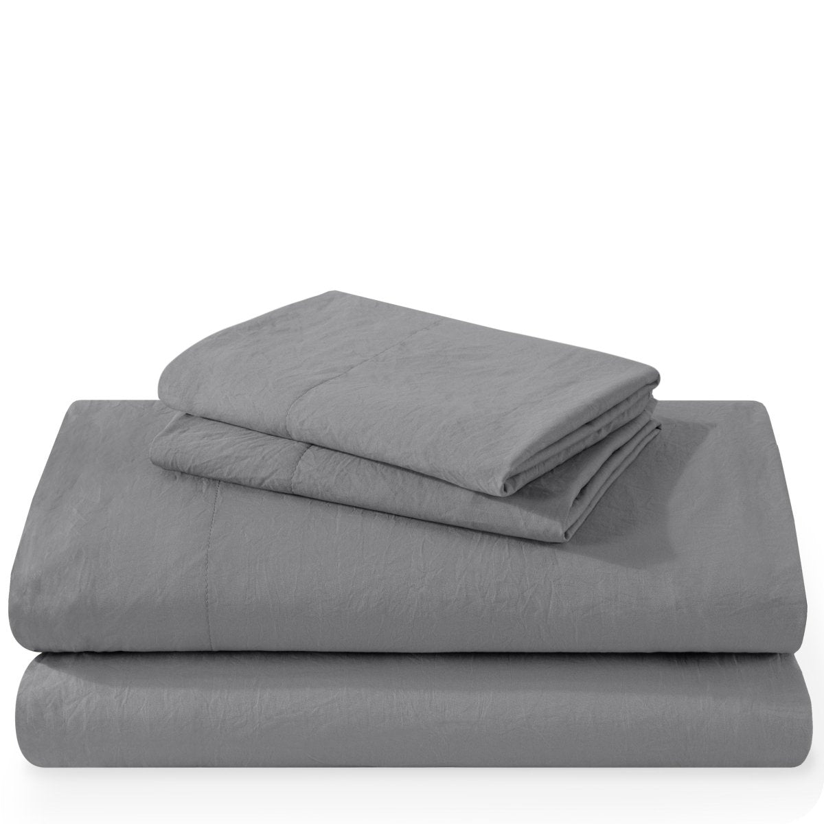 Washed sheet set folded and stacked