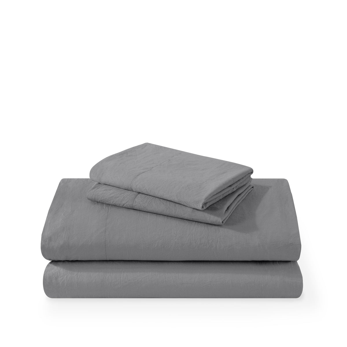Washed sheet set folded and stacked