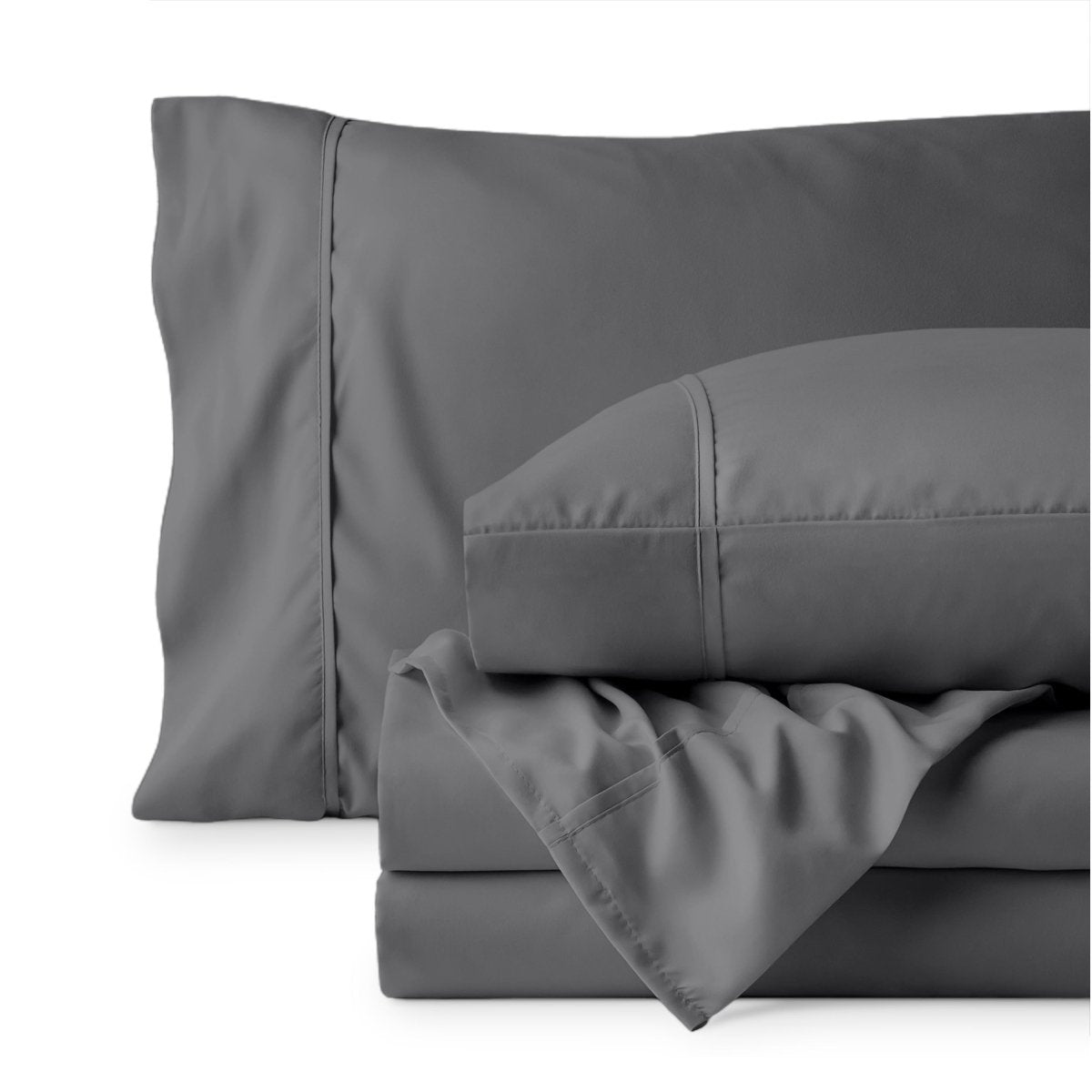 Sheet set folded on a white background