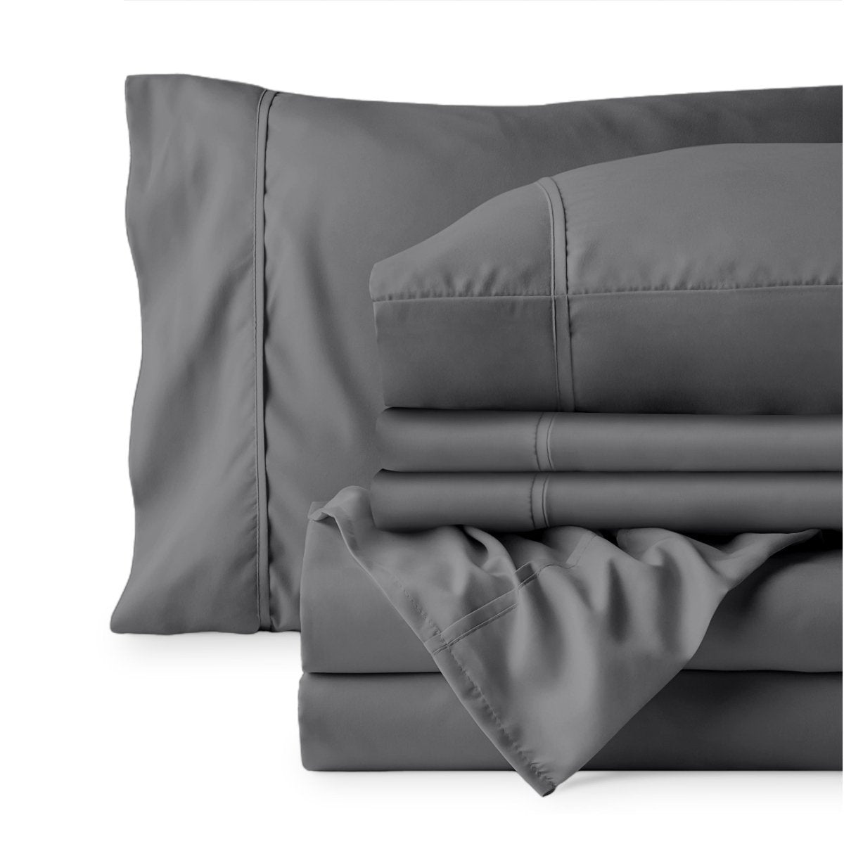 Sheet set folded on a white background