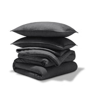 Comforter set stacked on a white background