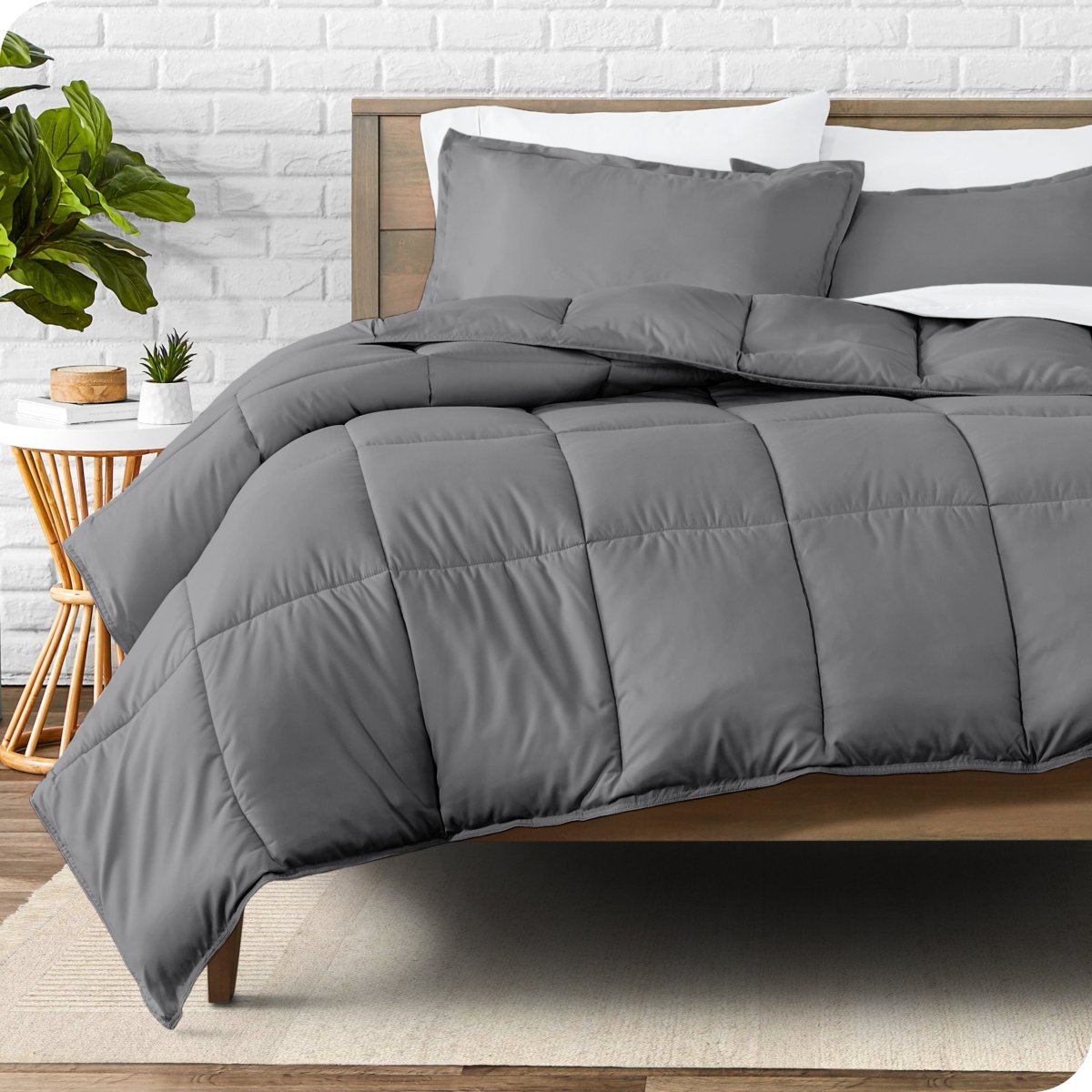 Down Alternative Box Stitch Comforter Set