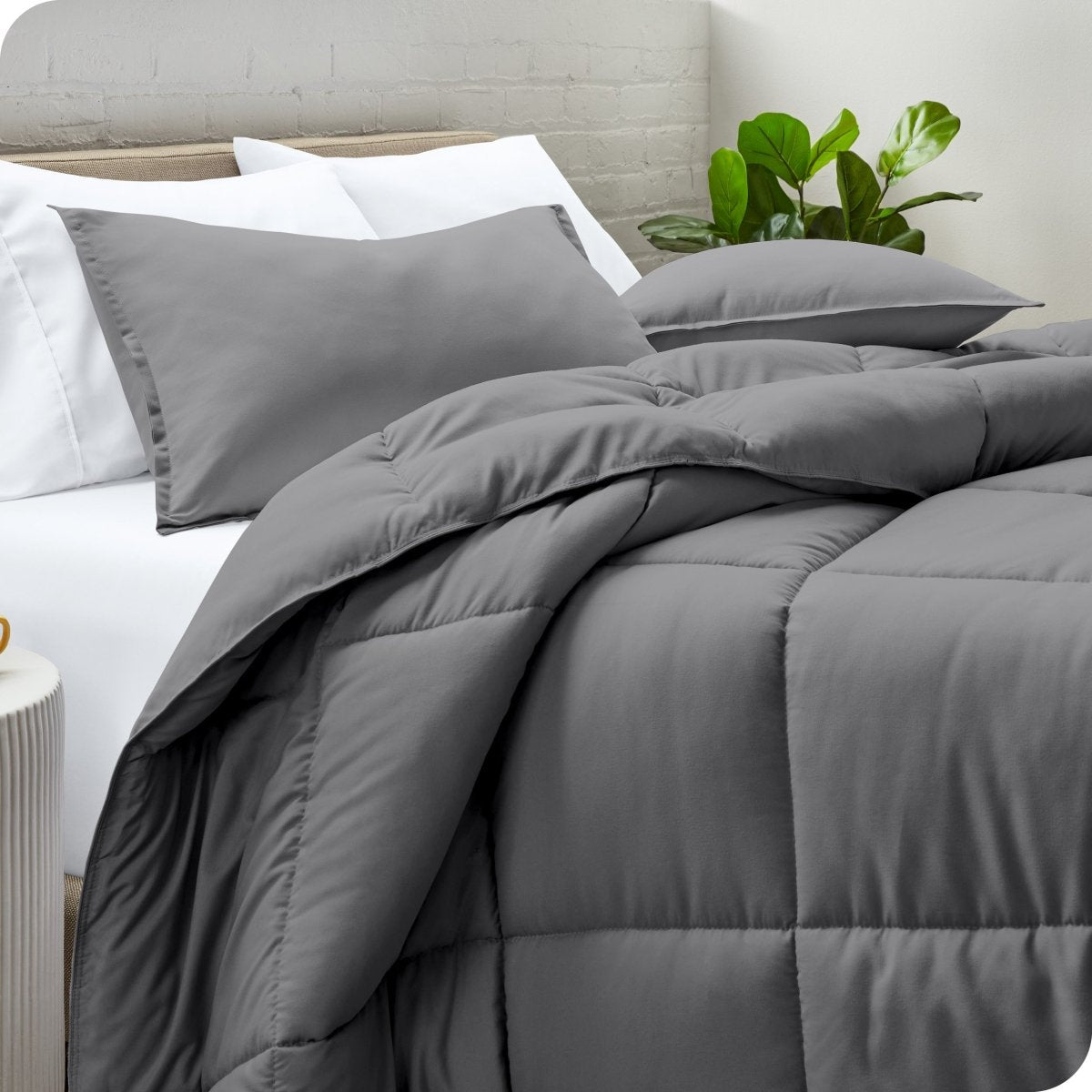 Down Alternative Box Stitch Comforter Set