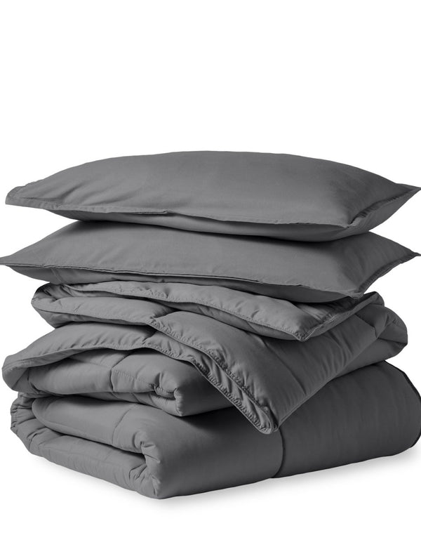 A down alternative comforter folded neatly