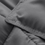 Close-up of comforter fabric with stitching detail