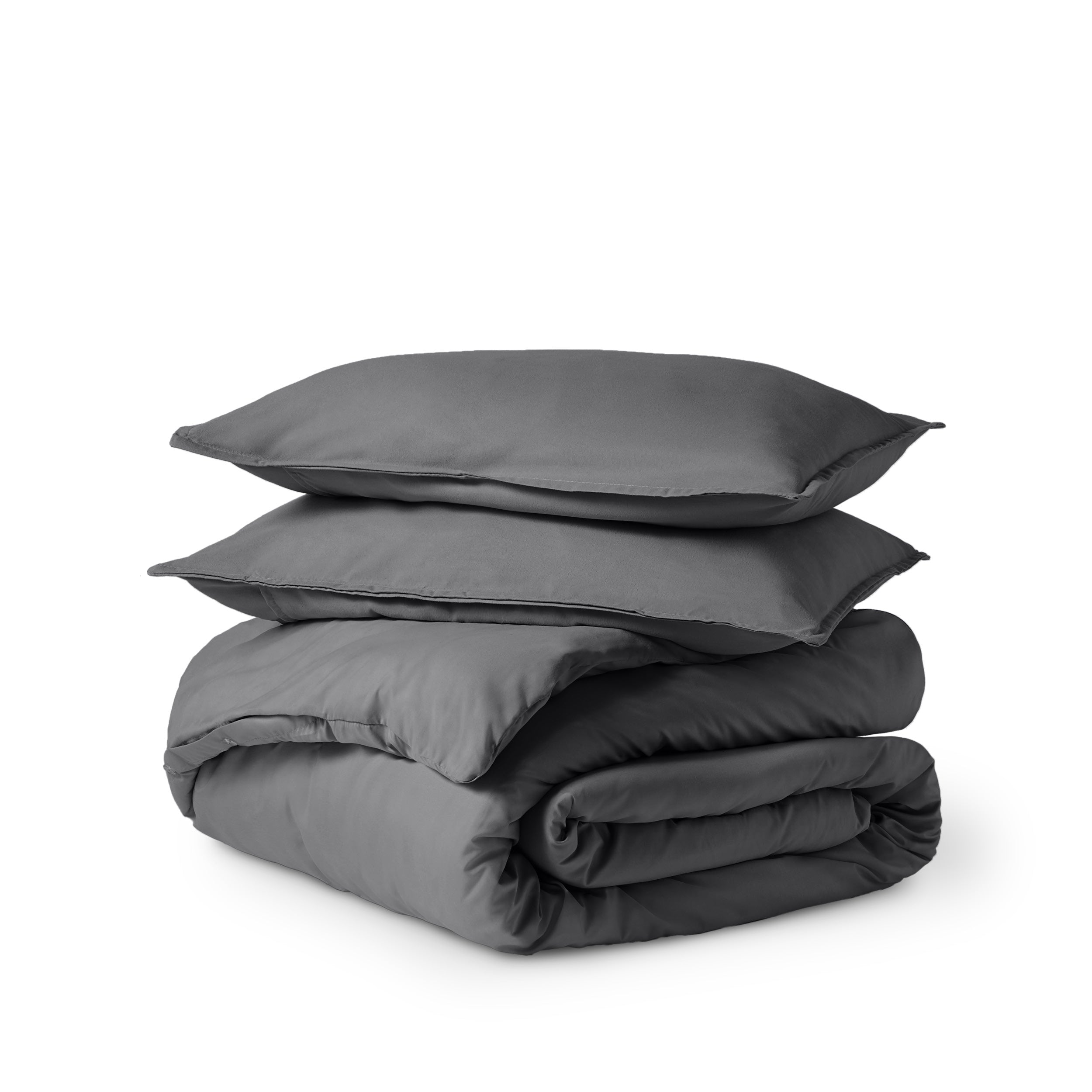 Printed duvet set folded and stacked