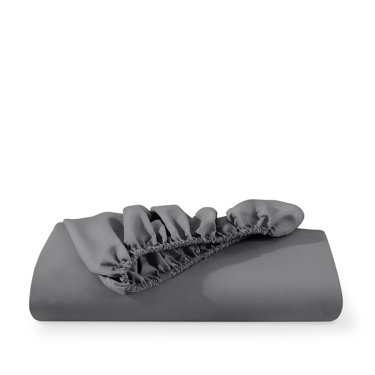 Microfiber fitted sheet folded with a white background