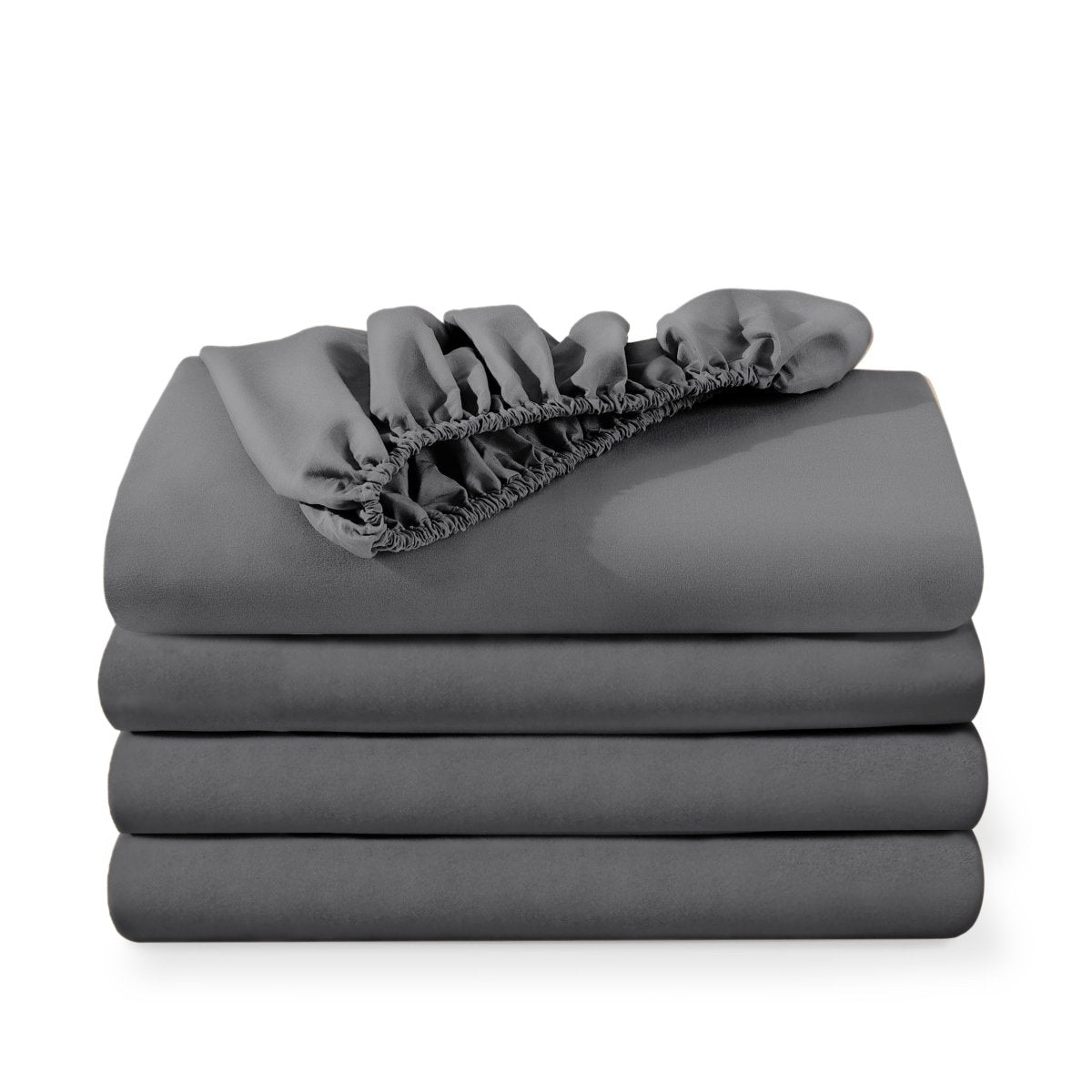 4 ultra soft fitted sheets folded and stacked