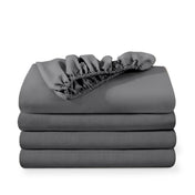 4 ultra soft fitted sheets folded and stacked