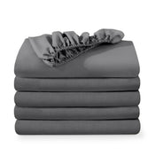 5 ultra soft fitted sheets folded and stacked
