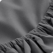 Close up of the all around elastic on the fitted sheet