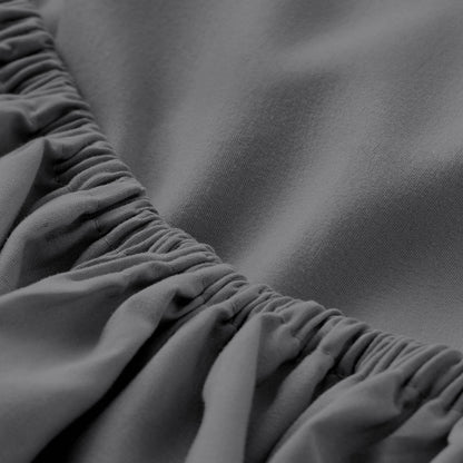 Close-up of fitted sheet with all around elastic