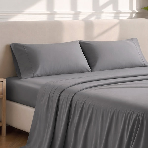 Matching sheets and pillowcases on a bed