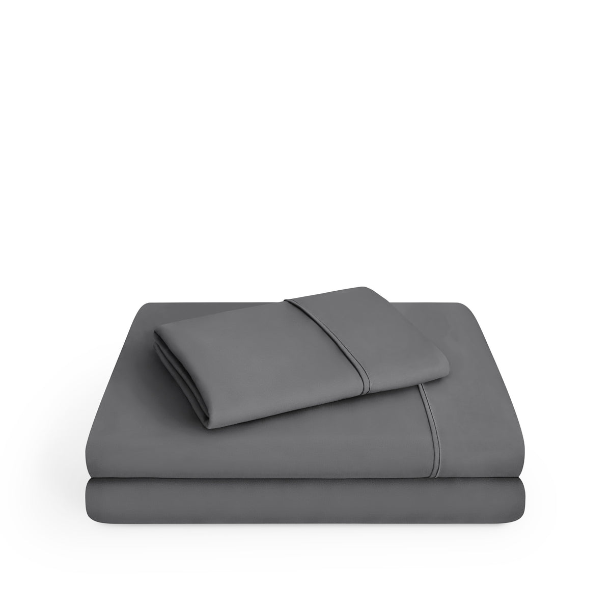 Microfiber sheet set folded and stacked