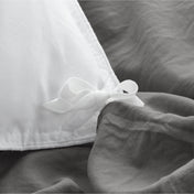 Close up of the duvet cover ties