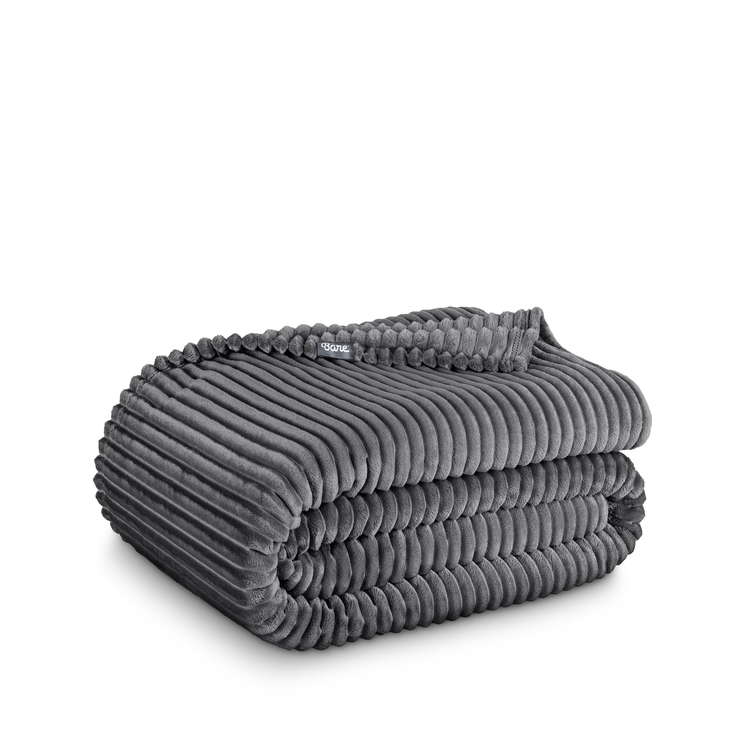 Microplush ribbed blanket folded