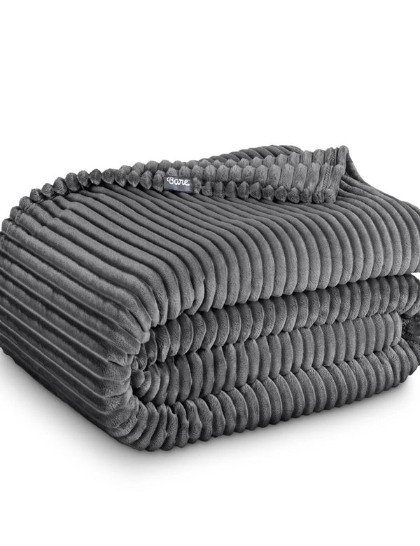 Microplush ribbed blanket folded