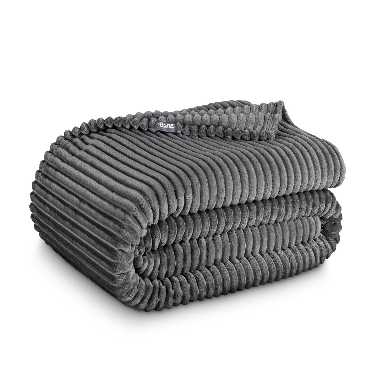 Microplush ribbed blanket folded