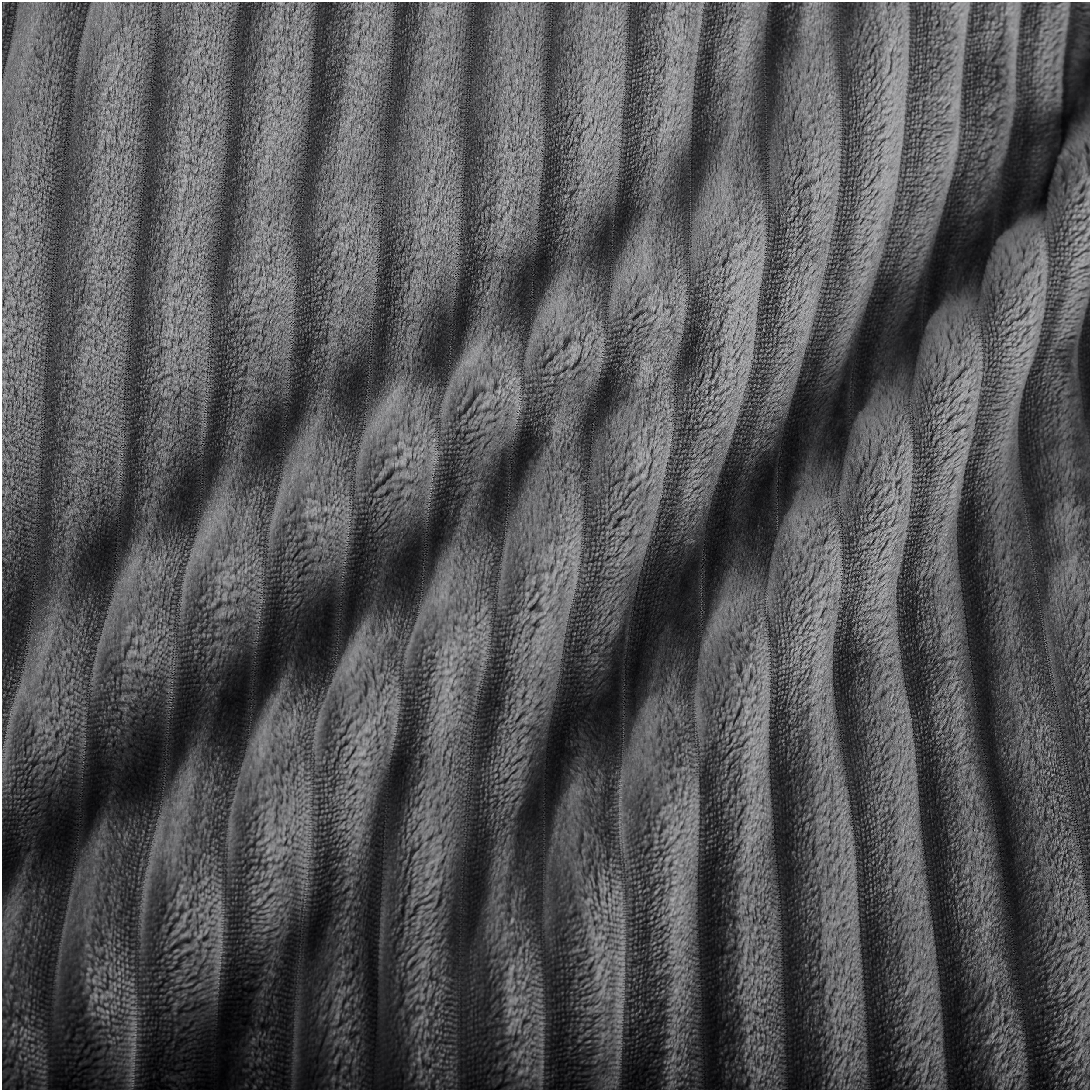 Close up of microplush ribbed textured blanket