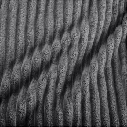 Close up of microplush ribbed textured blanket