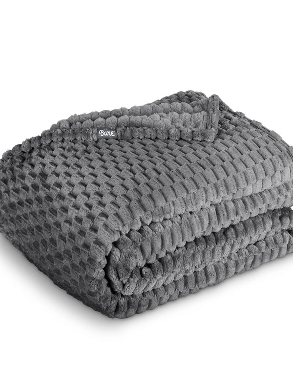 Microplush waffle blanket folded