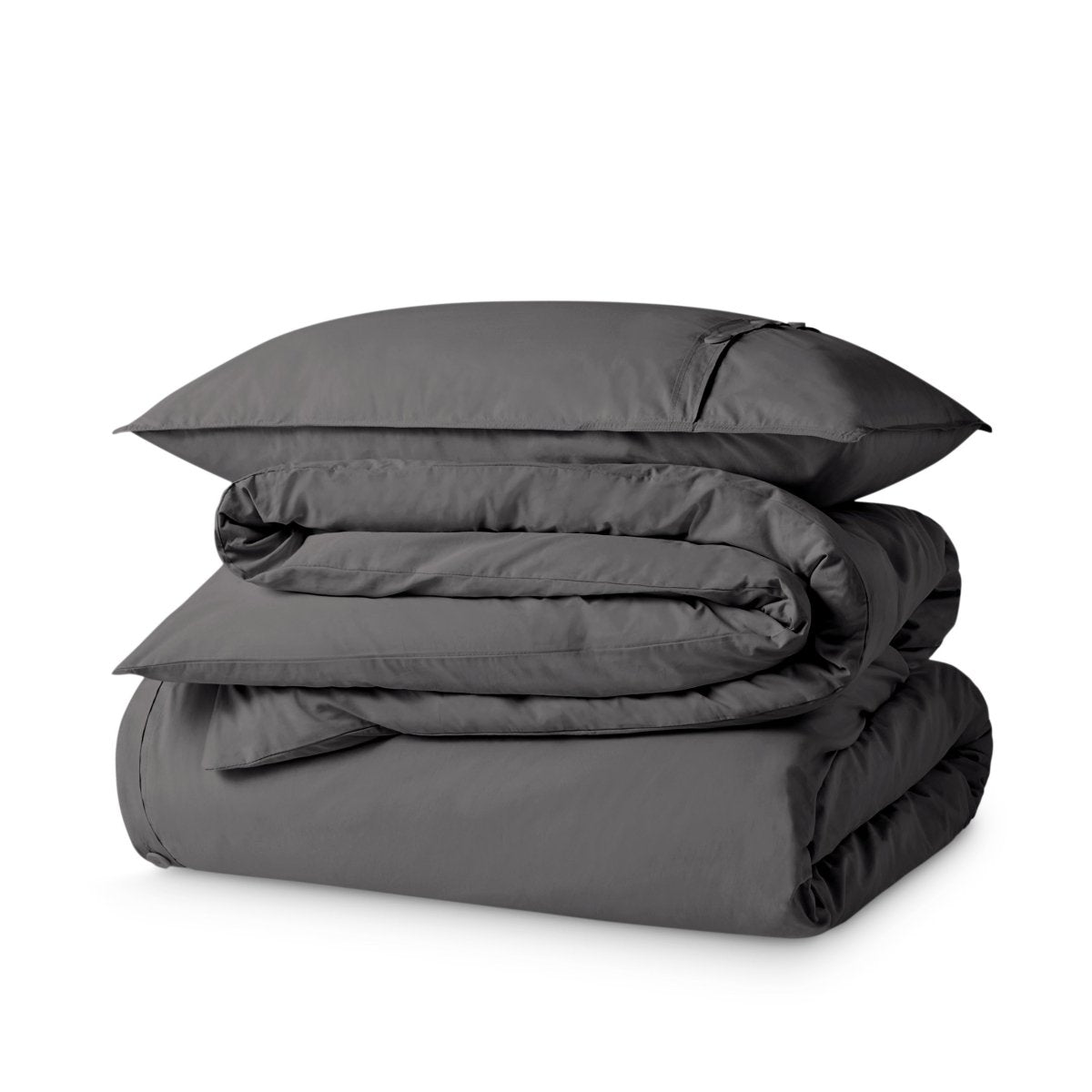 Percale duvet cover set stacked
