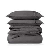 Percale duvet cover set stacked