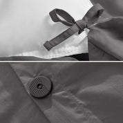 Duvet cover ties and button closure