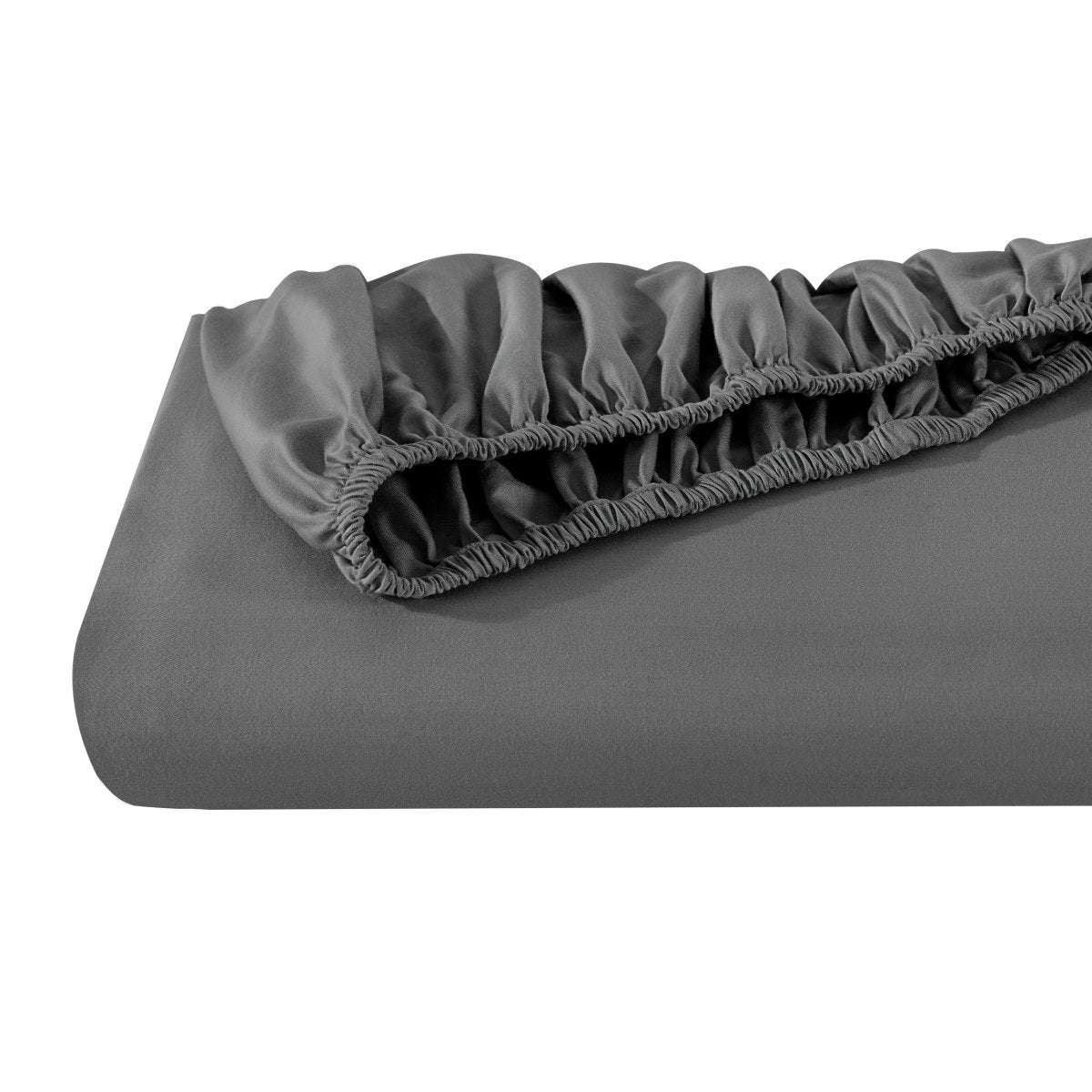 Organic sateen fitted sheet folded