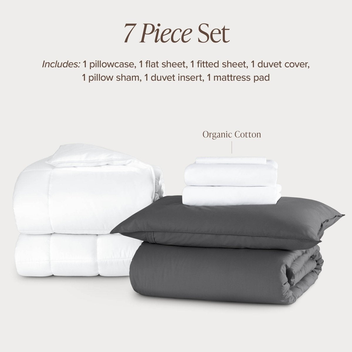 Percale bundle stacked to show what is included