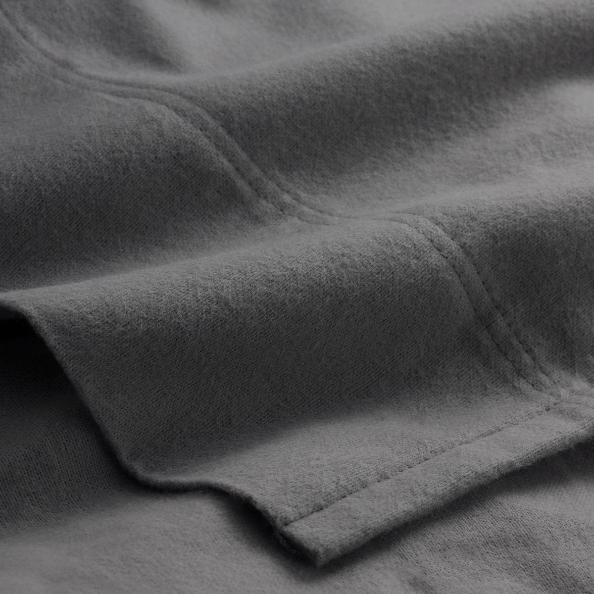 Close-up of organic flannel top sheet