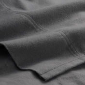 Close-up of organic flannel top sheet