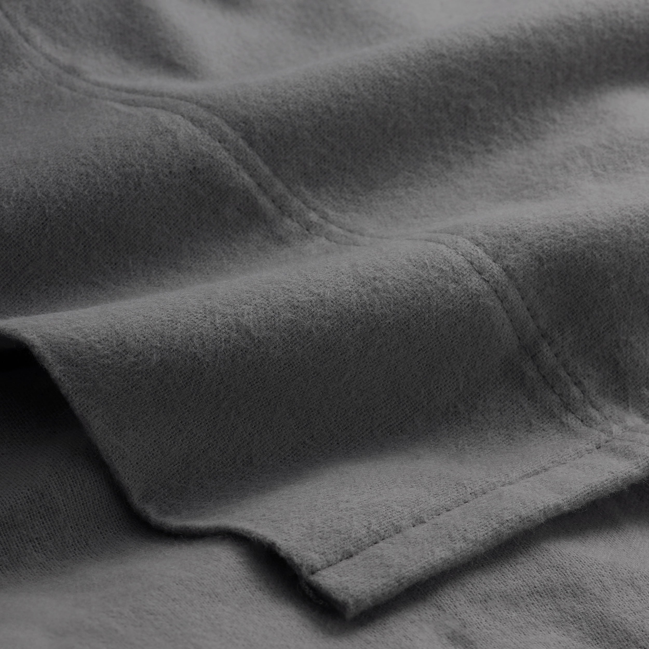 Close-up of organic flannel top sheet