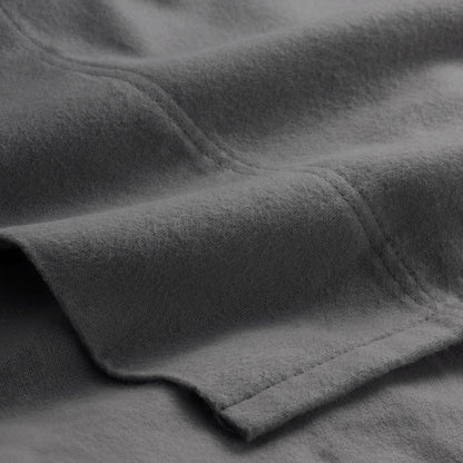Close-up of organic flannel top sheet