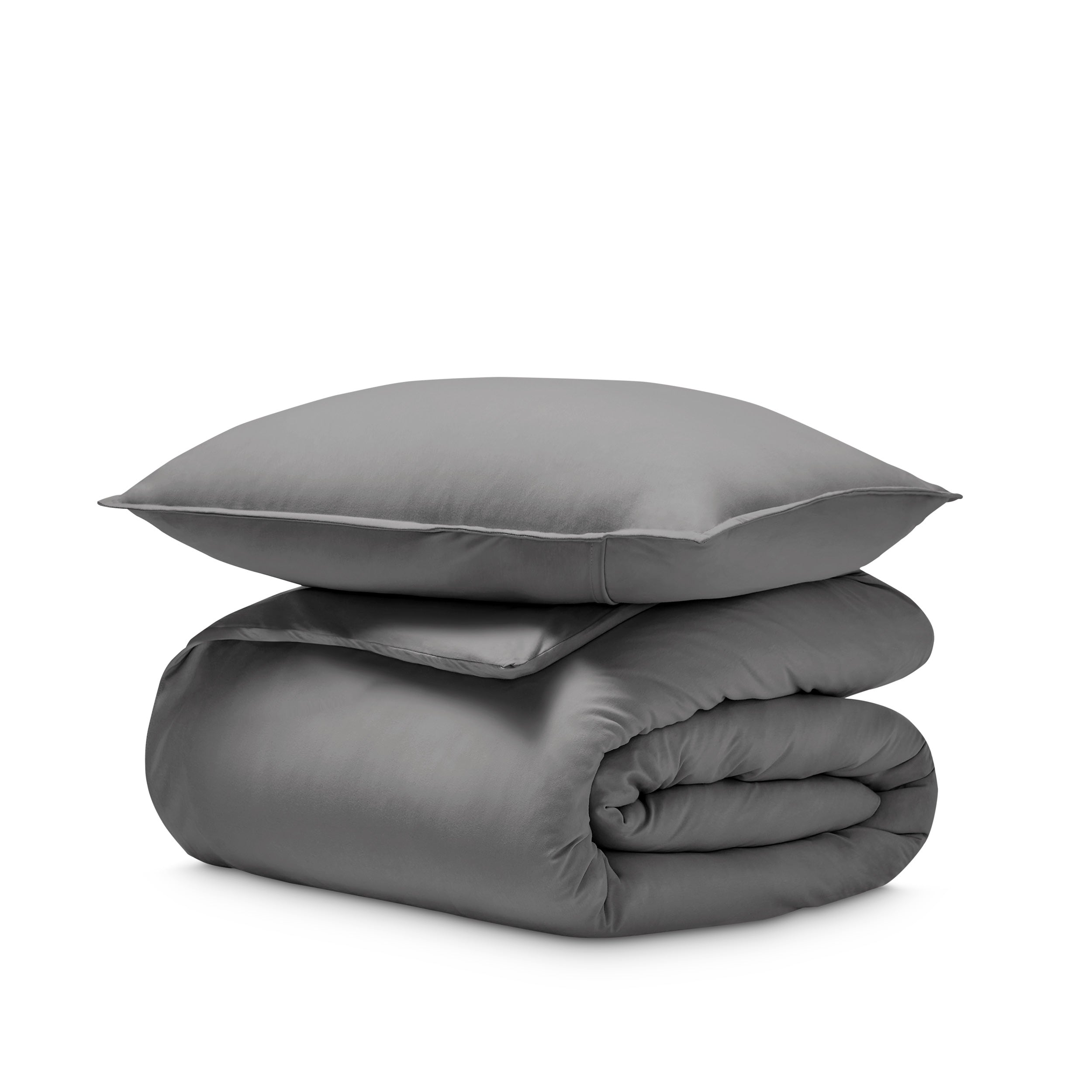 Jersey duvet and pillow sham on a white background