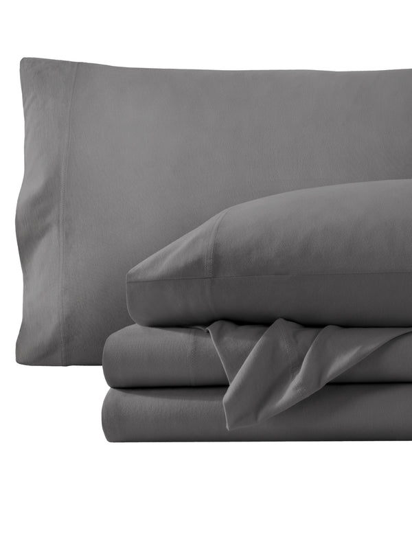 Organic jersey sheet set folded