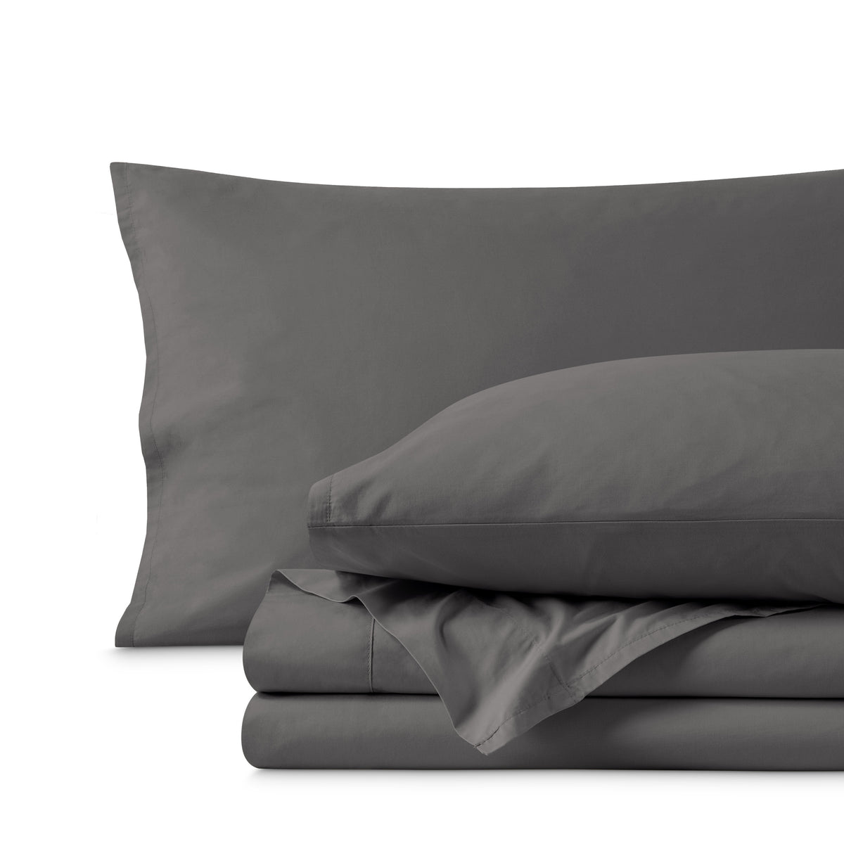 Percale sheet set folded neatly
