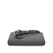 Polar fleece fitted sheet folded on a white background