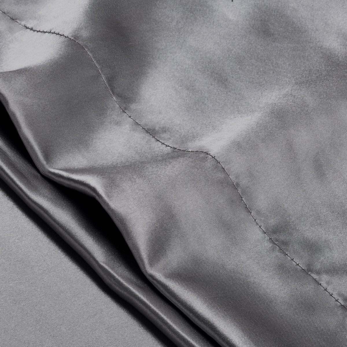 Close-up of the envelope closure on the satin pillowcase