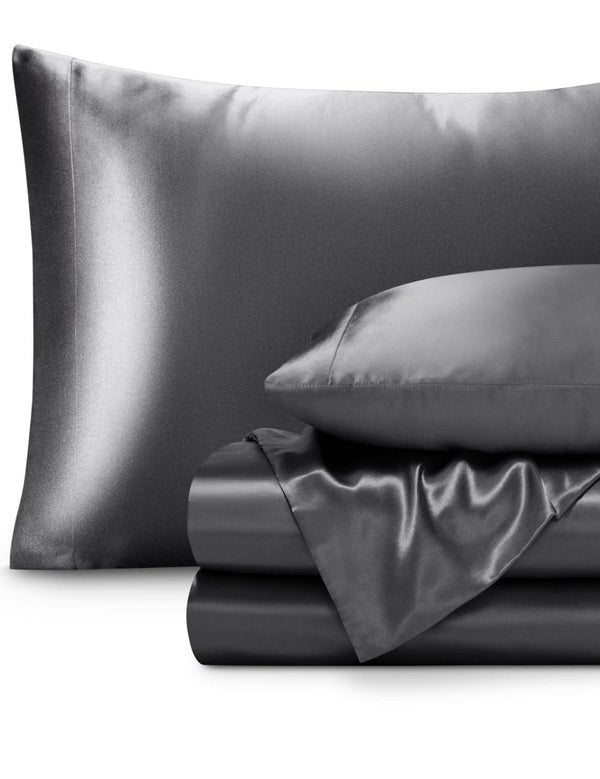 Satin sheet set folded neatly