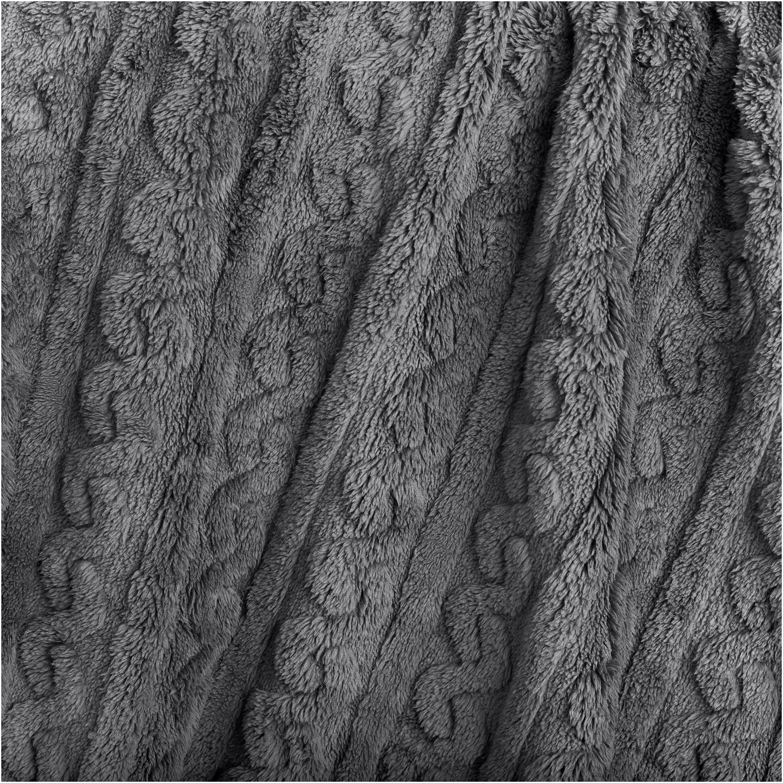 Close up of a textured sherpa blanket