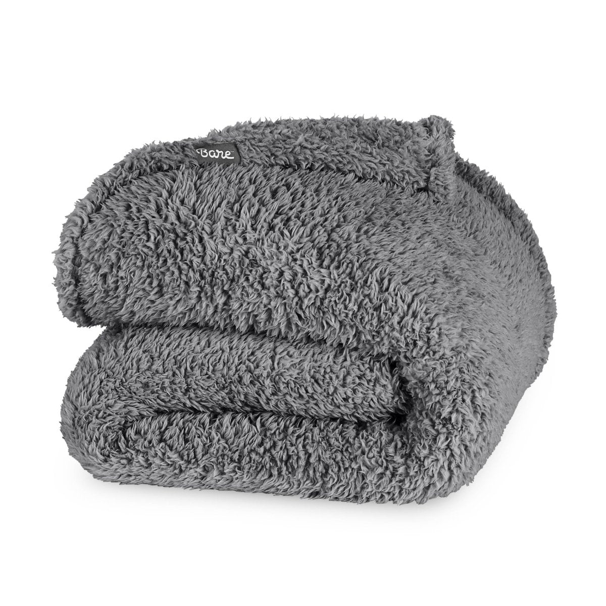 Faux shearling blanket folded neatly