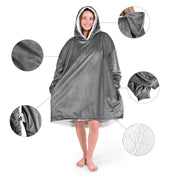 Close up of the features on a wearable blanket