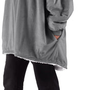 Close up of the pocket on a wearable blanket