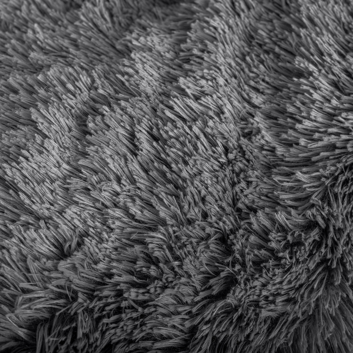 Close up of the shaggy faux fur blanket