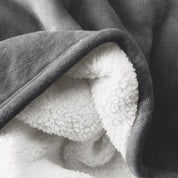 Close up of a sherpa blanket