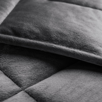 Close-up of a weighted blanket showing the stitching and texture