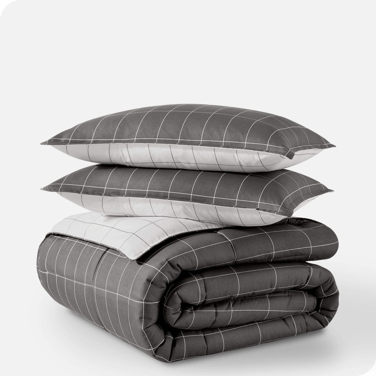 Comforter set folded and stacked