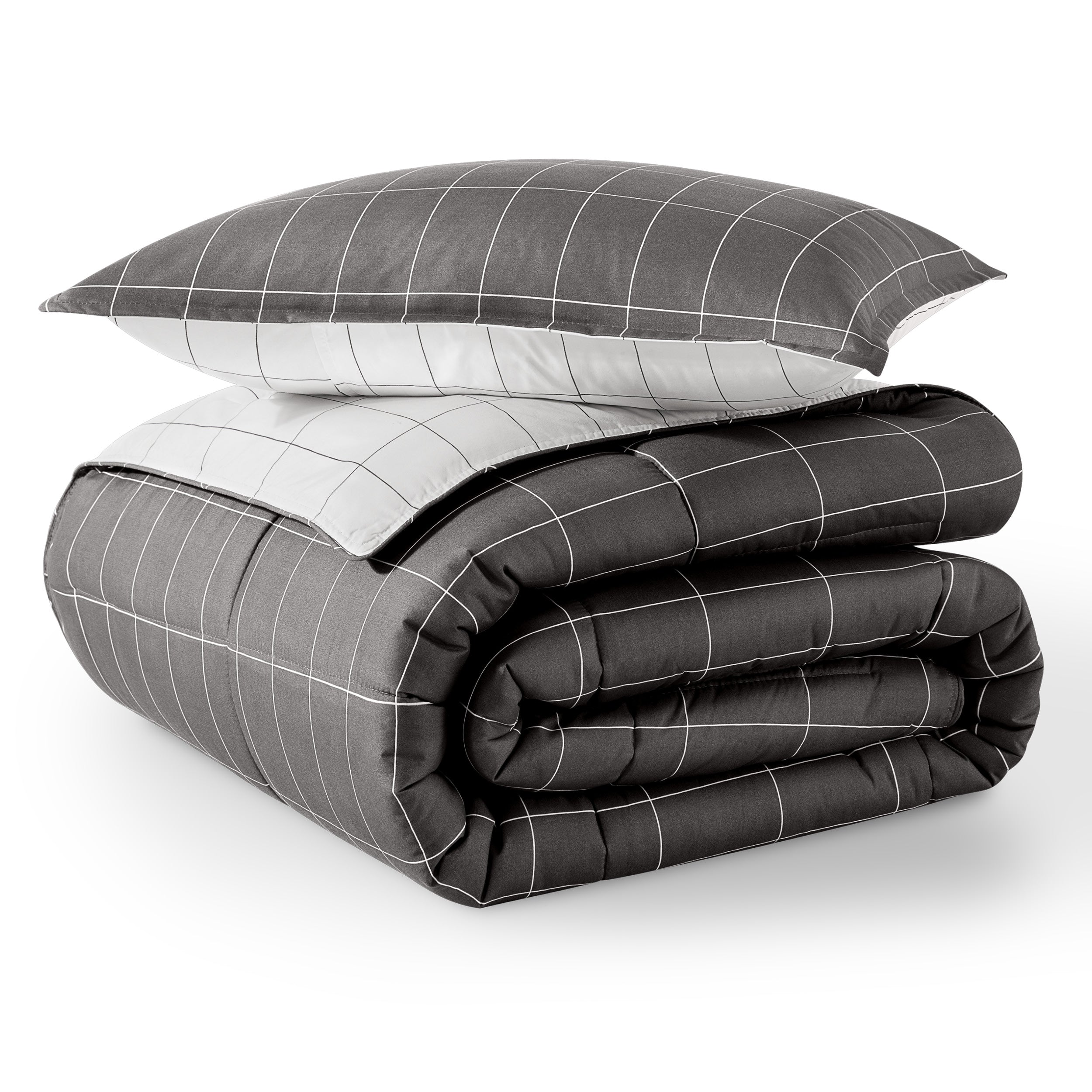 Down Alternative Box Stitch Comforter Set